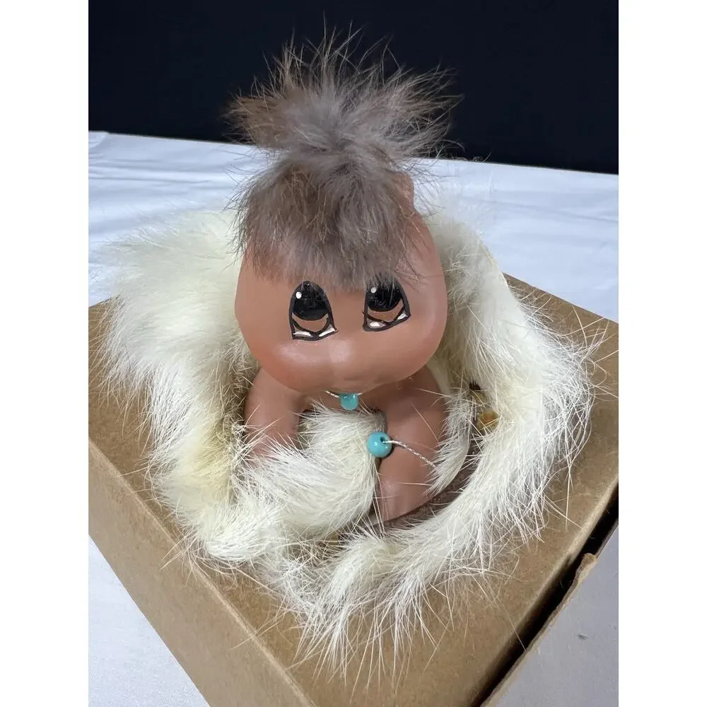 Vintage Border Rose Baby 3 Navahi Doll with Fur Wrap Native American Style